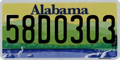 AL license plate 58DO303
