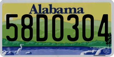 AL license plate 58DO304