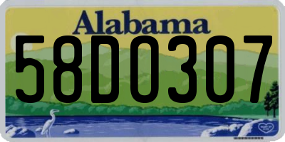 AL license plate 58DO307