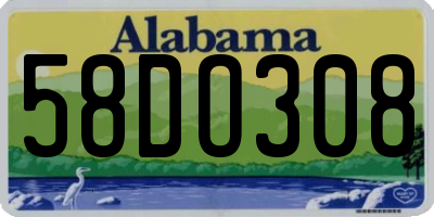 AL license plate 58DO308