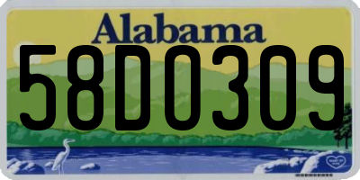 AL license plate 58DO309