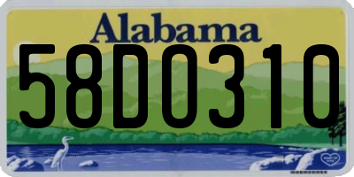 AL license plate 58DO310