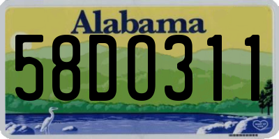 AL license plate 58DO311