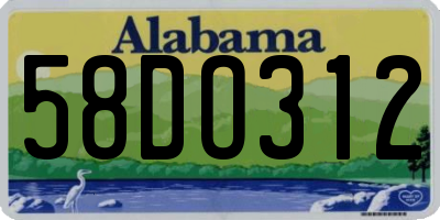 AL license plate 58DO312