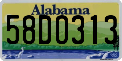 AL license plate 58DO313