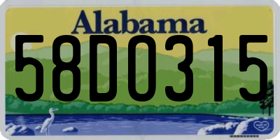 AL license plate 58DO315