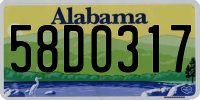 AL license plate 58DO317