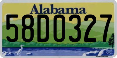 AL license plate 58DO327