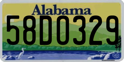 AL license plate 58DO329
