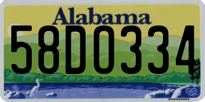 AL license plate 58DO334