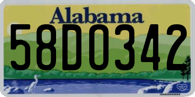 AL license plate 58DO342