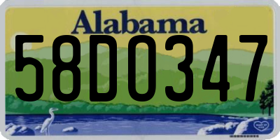 AL license plate 58DO347