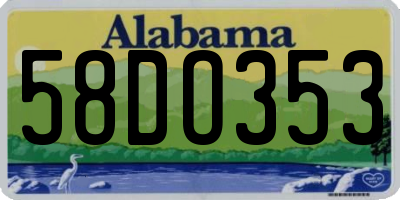AL license plate 58DO353