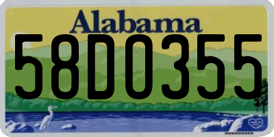 AL license plate 58DO355