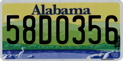 AL license plate 58DO356