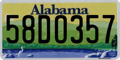 AL license plate 58DO357