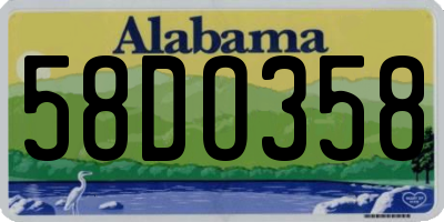 AL license plate 58DO358