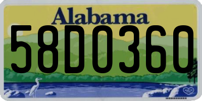 AL license plate 58DO360