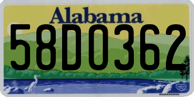 AL license plate 58DO362