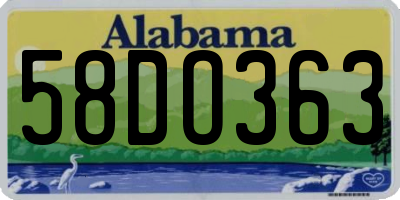AL license plate 58DO363