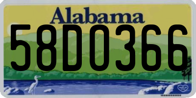 AL license plate 58DO366