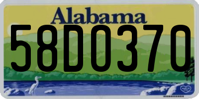 AL license plate 58DO370