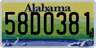 AL license plate 58DO381
