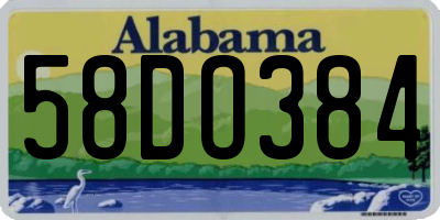 AL license plate 58DO384