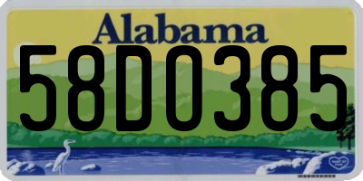 AL license plate 58DO385