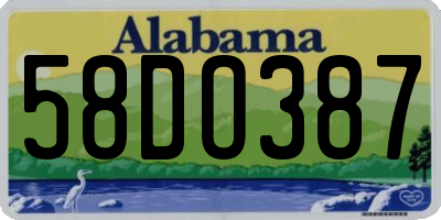 AL license plate 58DO387