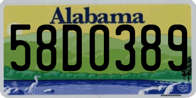 AL license plate 58DO389