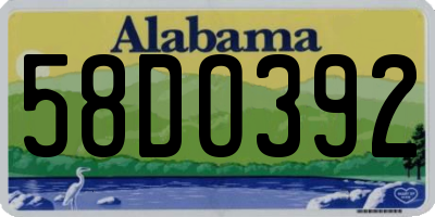 AL license plate 58DO392