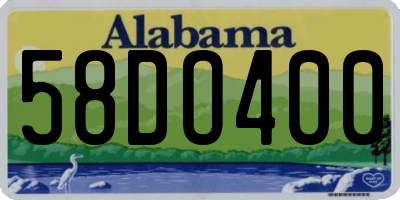 AL license plate 58DO400