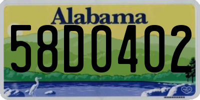 AL license plate 58DO402