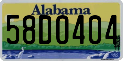 AL license plate 58DO404