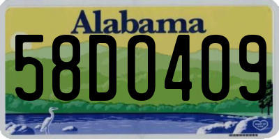 AL license plate 58DO409