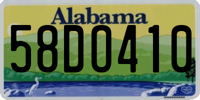 AL license plate 58DO410