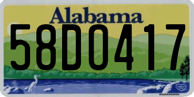 AL license plate 58DO417