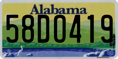 AL license plate 58DO419