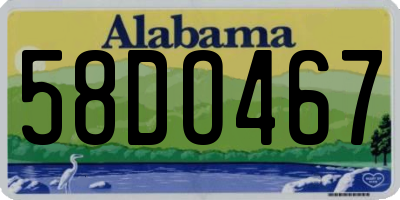 AL license plate 58DO467