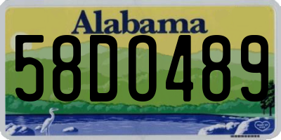 AL license plate 58DO489