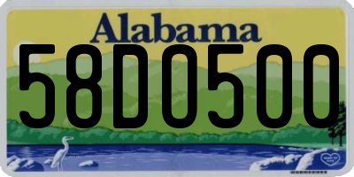 AL license plate 58DO500