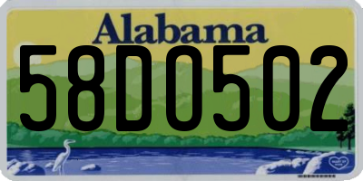 AL license plate 58DO502