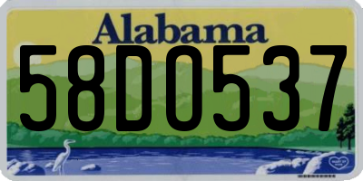 AL license plate 58DO537
