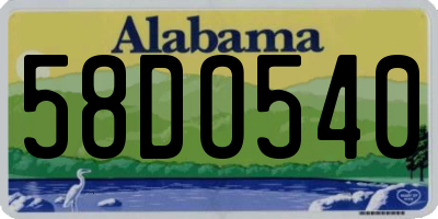 AL license plate 58DO540