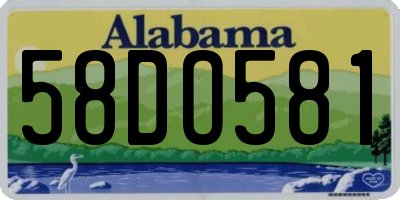 AL license plate 58DO581