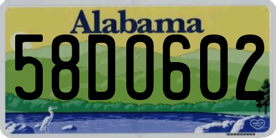 AL license plate 58DO602