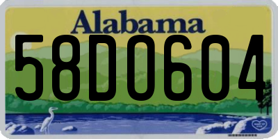 AL license plate 58DO604
