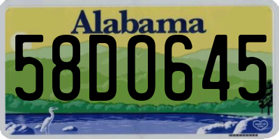 AL license plate 58DO645