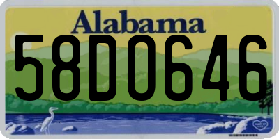 AL license plate 58DO646